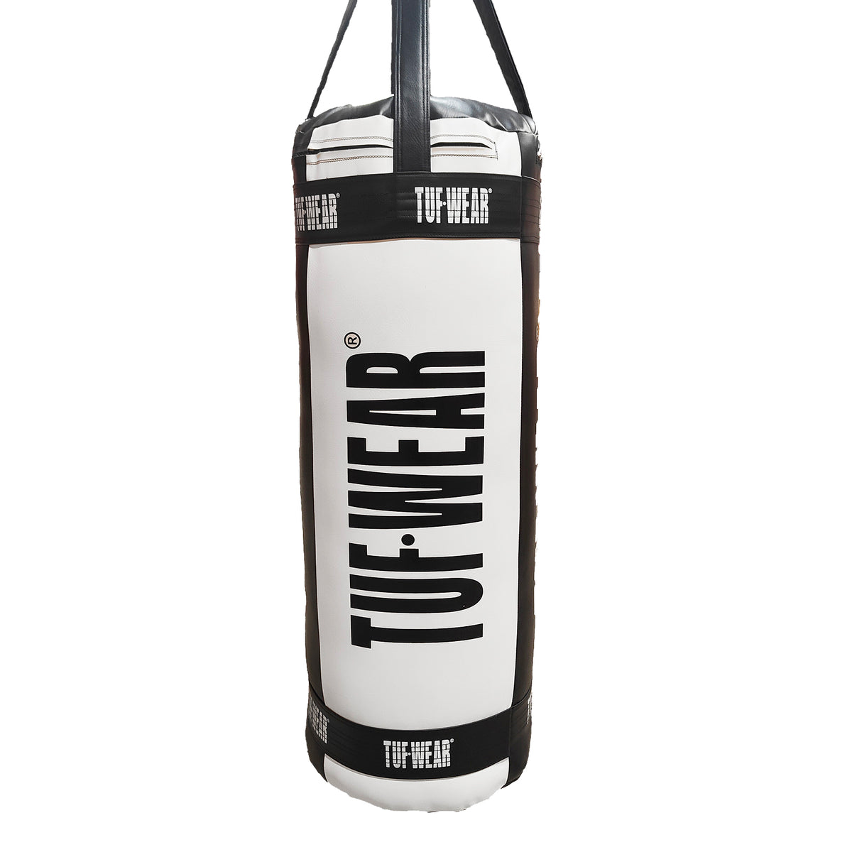 Tuf Wear Balboa 4FT Straight Punch Bag black and white