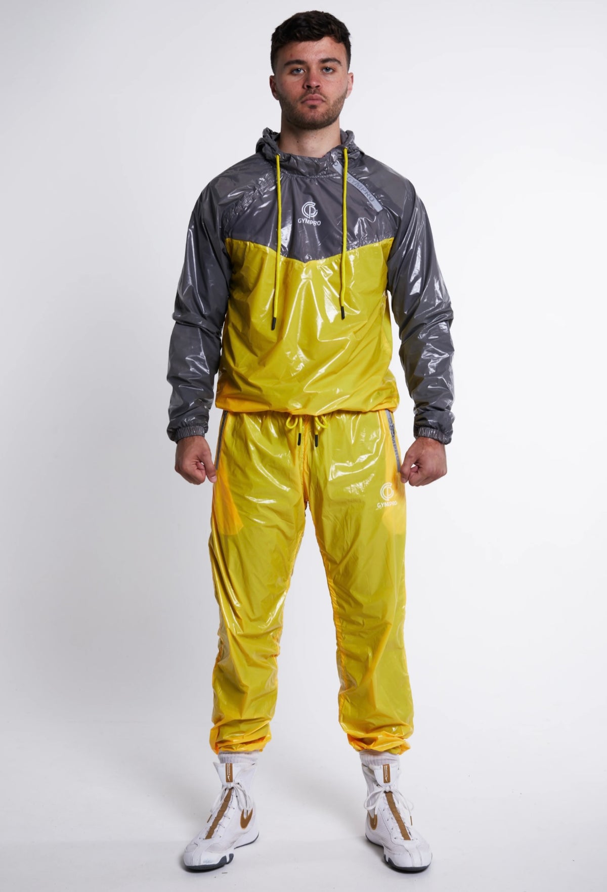 Gympro Apparel Hybrid Performance Sweat Suit Yellow Grey Training