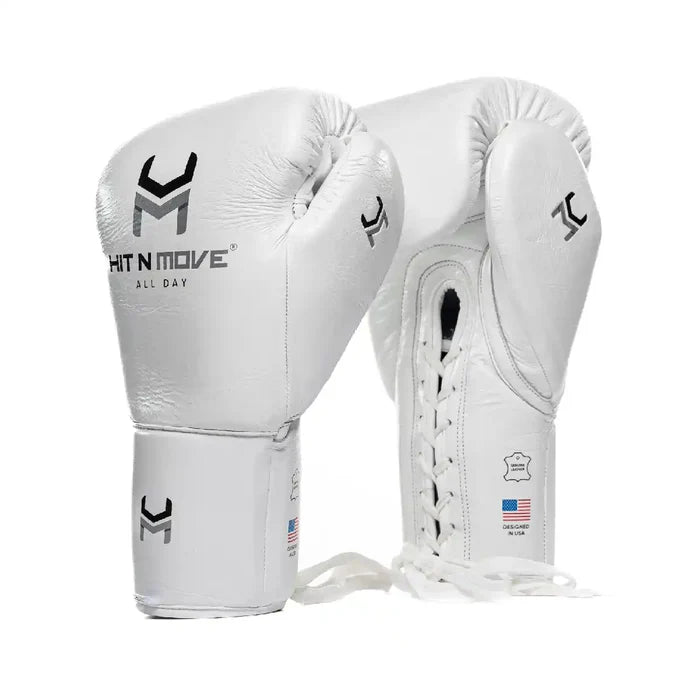 Hit N Move Boxing Gloves ALL DAY Pro Agility Lace up Training Sparring Gloves